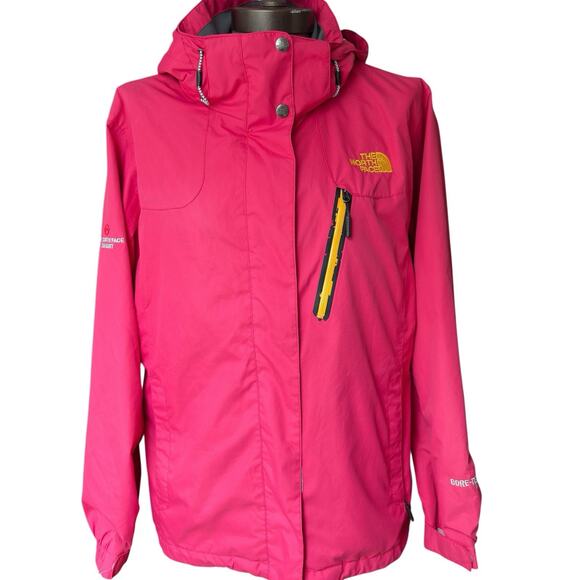 The North Face Summit Series Jacket Women's Size Medium Pink Hood Full Zip Lined - Picture 1 of 12